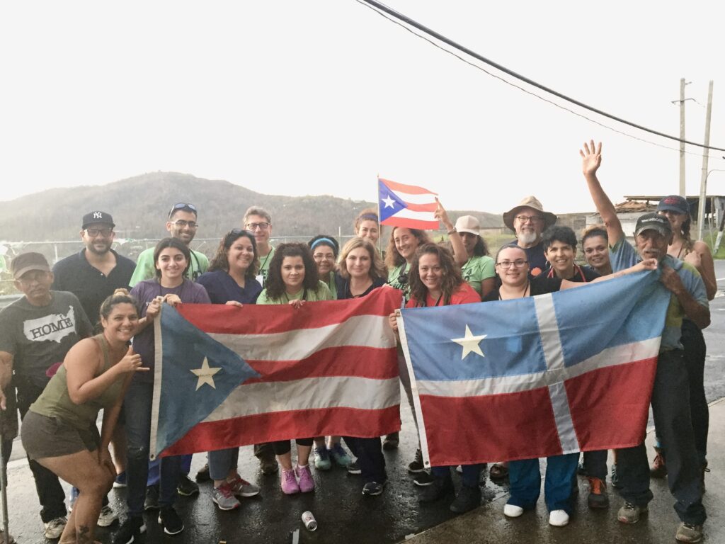 Image of Muni Thazib leading disaster relief mission in puerto rico